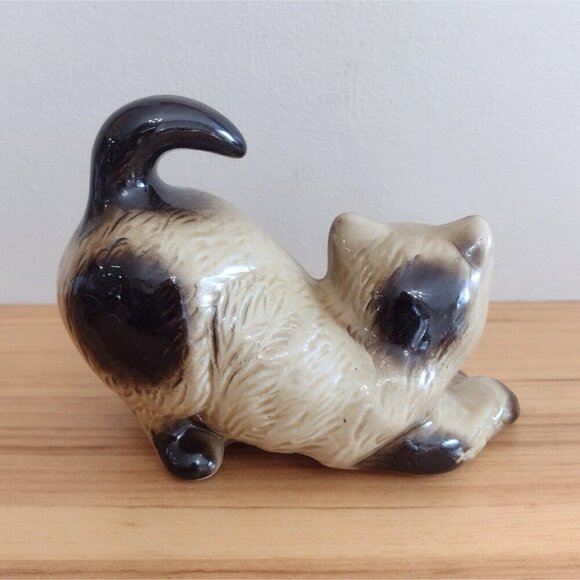 Vintage MCS Brazil Collectibles Handcrafted Ceramic Siamese Cat Figurine Glazed - Picture 3 of 8